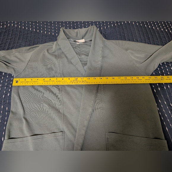 PACT Organic Cotton Shawl Collar Cardigan Moss Green Size Medium - Picture 4 of 7